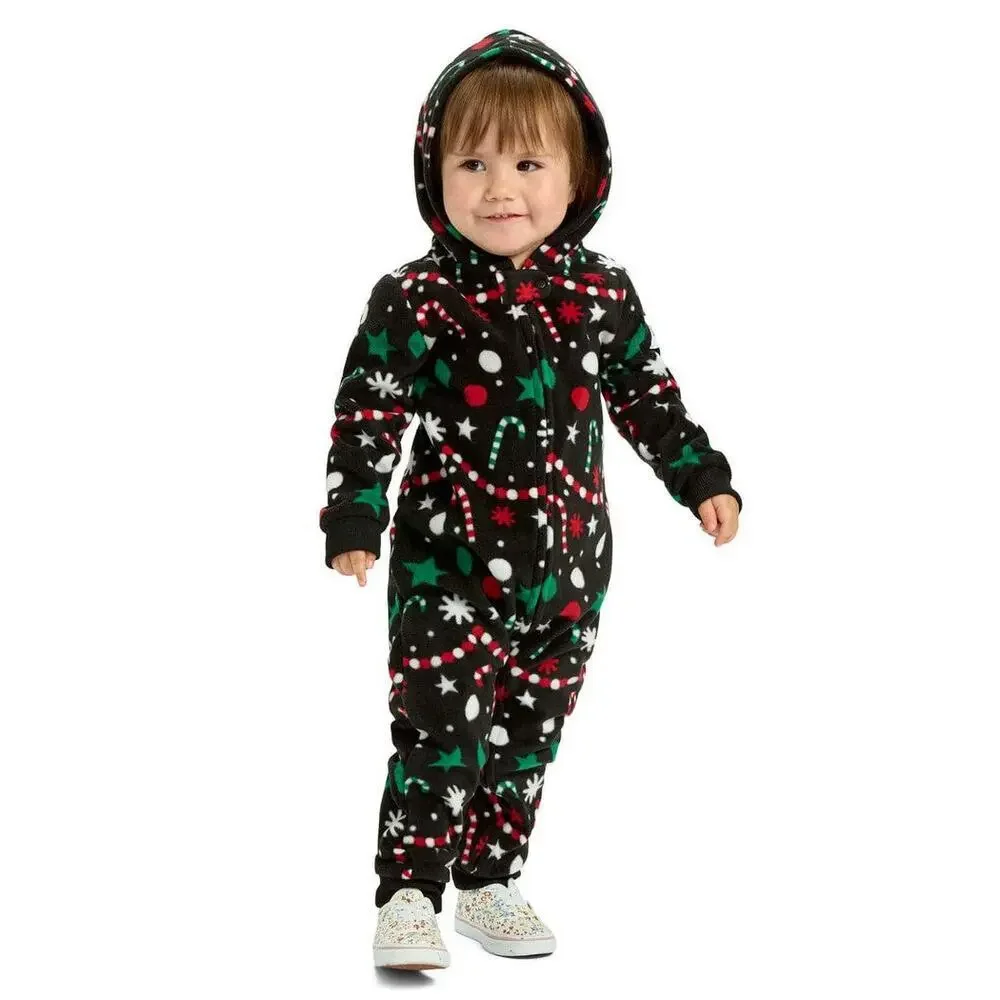 🎄 Tipsy Elves Holiday Goodies Fleece Jumpsuit Toddler Christmas Pajamas‎ NEW